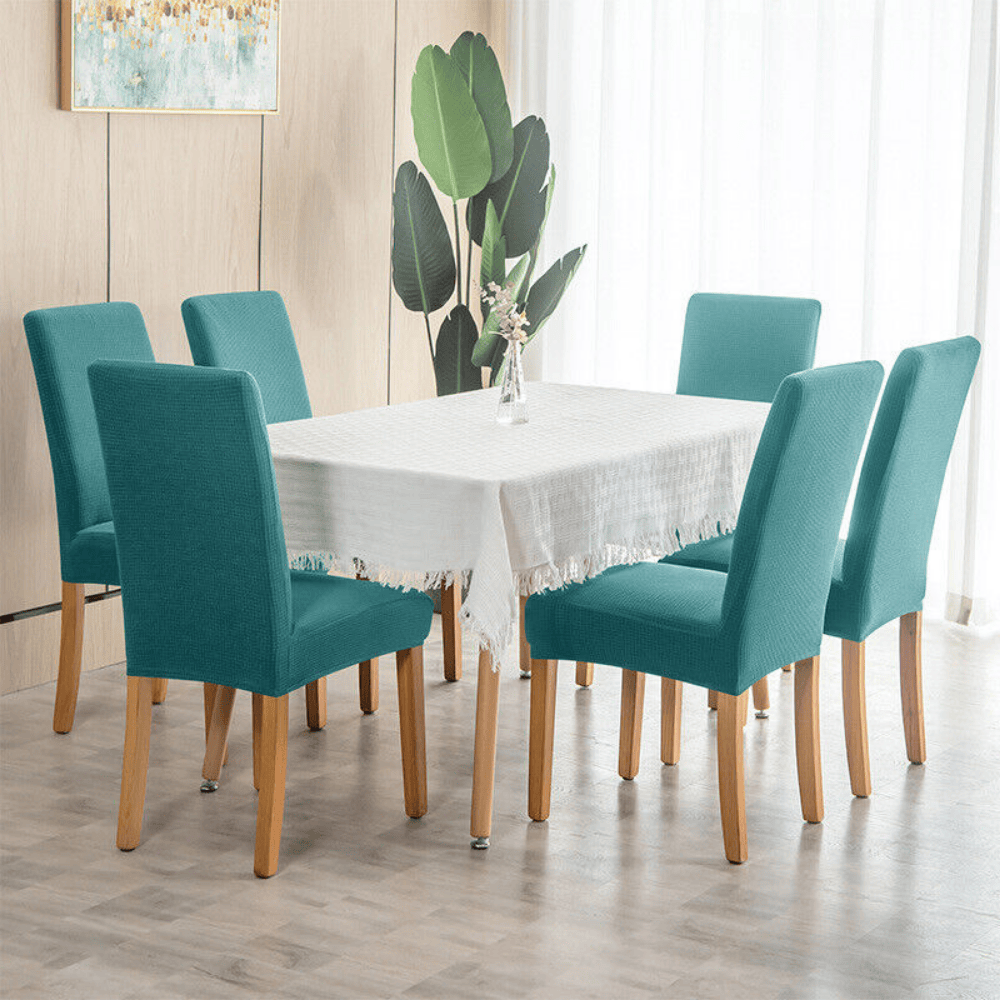 Universal Stretch Chair Covers Waterproof 1 2 4 6 Pieces Spandex Dining Room New - Görsel 3