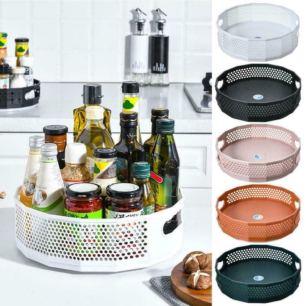 Kitchen Rotating Shelf Cupboard Spice Jars Dispenser Storage Tray Organiser D2G3 - Görsel 5