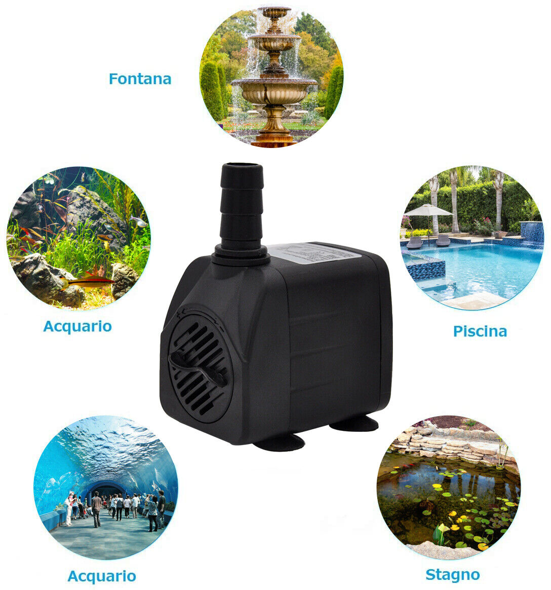 25W Submersible Water Pump W/ 12 LED Light For Fountain Pool Garden Pond Tank - Görsel 3