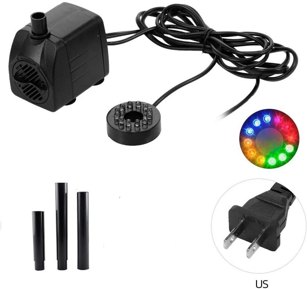 25W Submersible Water Pump W/ 12 LED Light For Fountain Pool Garden Pond Tank - Görsel 6