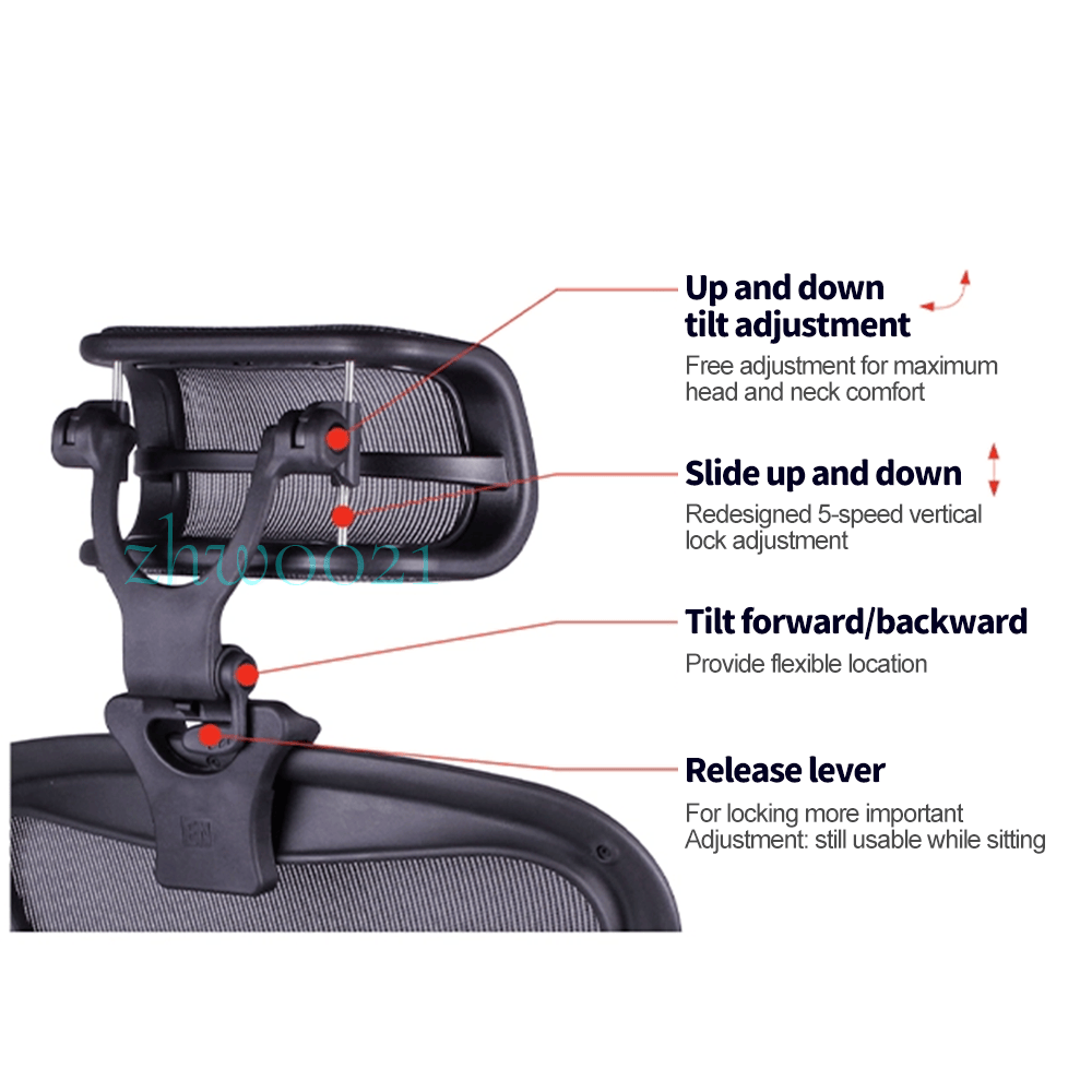 Headrest H3 for Herman Miller Aeron Office Engineered Chair - Görsel 7