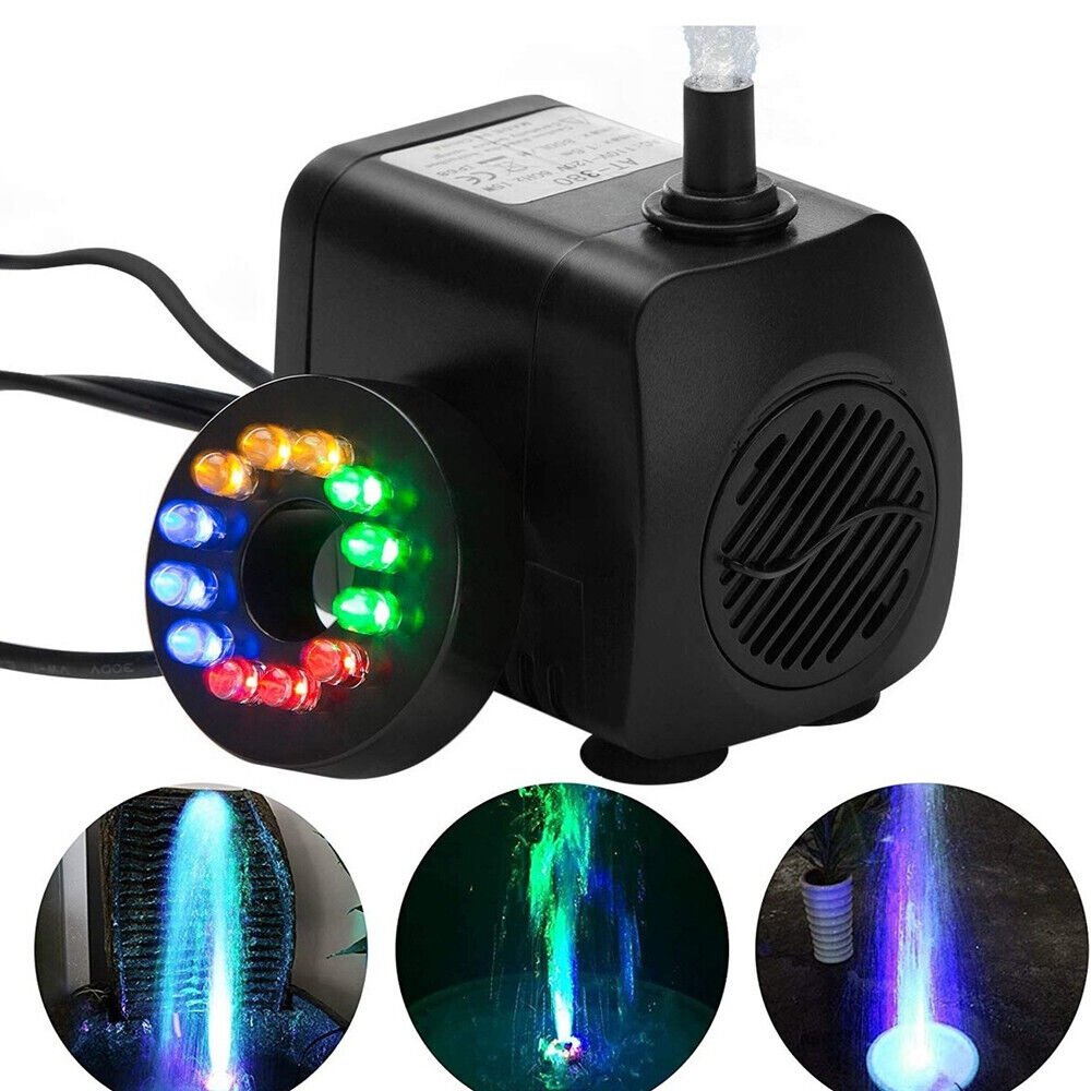 25W Submersible Water Pump W/ 12 LED Light For Fountain Pool Garden Pond Tank - Görsel 11