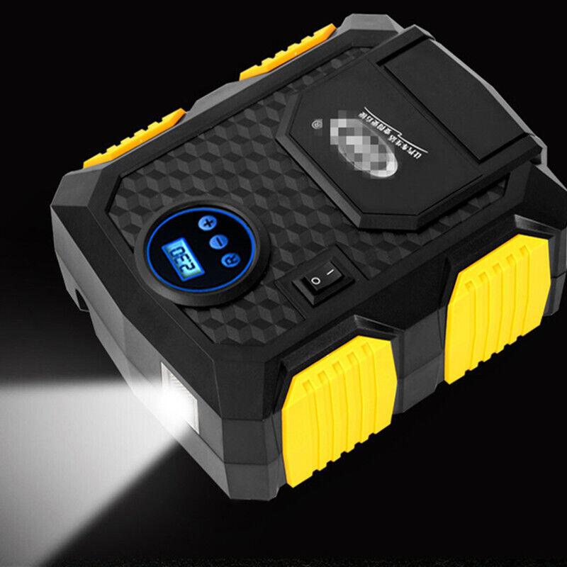 2PCS Car Inflator Pump Tire Pump Car Portable Emergency with Light Digital Model - Görsel 2