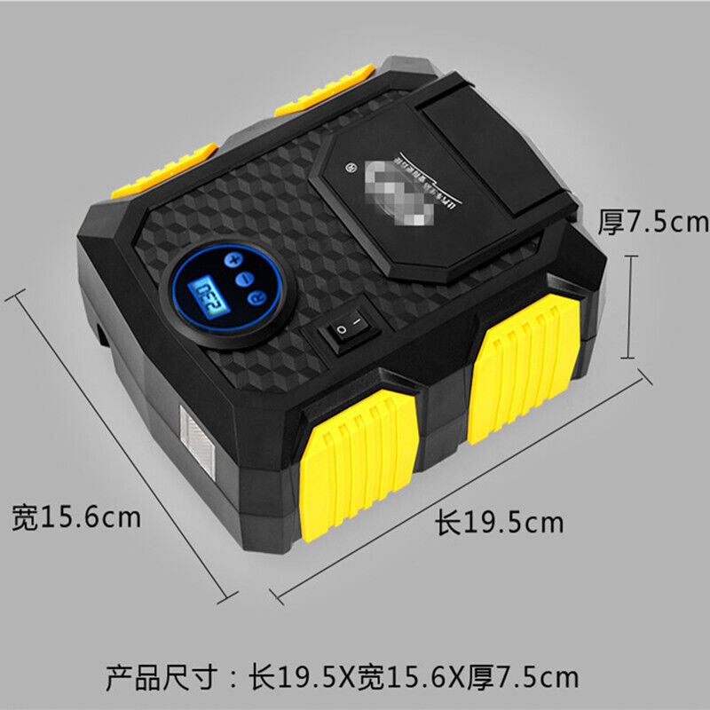 2PCS Car Inflator Pump Tire Pump Car Portable Emergency with Light Digital Model - Görsel 3