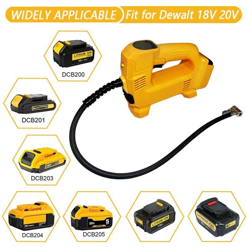 Electric Air Pump Cordless Air Inflator Air Compressor with LED Light For Dewalt - Görsel 5