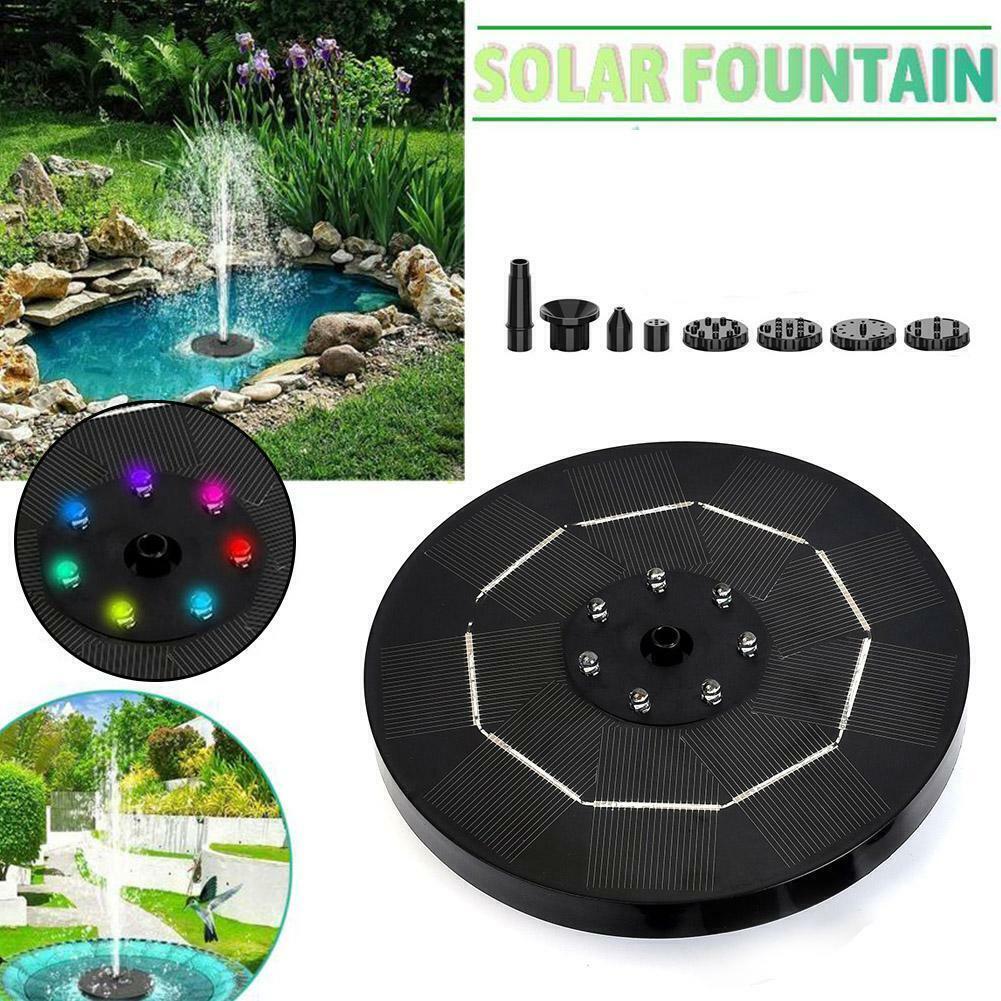 Solar Powered Floating Fountain Pump Water Feature Birdbath LED Pond Garden K9 τ - Görsel 2