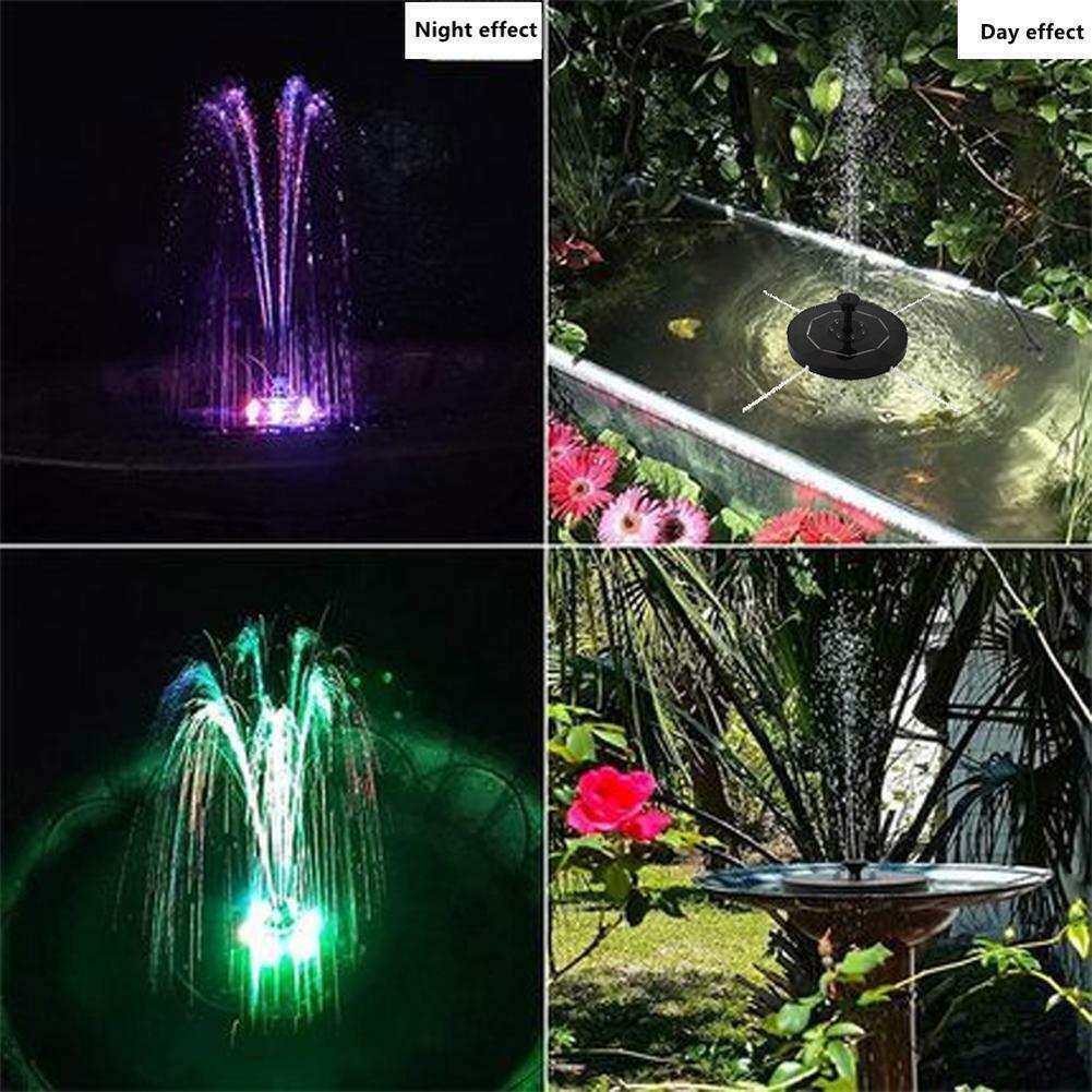 Solar Powered Floating Fountain Pump Water Feature Birdbath LED Pond Garden K9 τ - Görsel 9