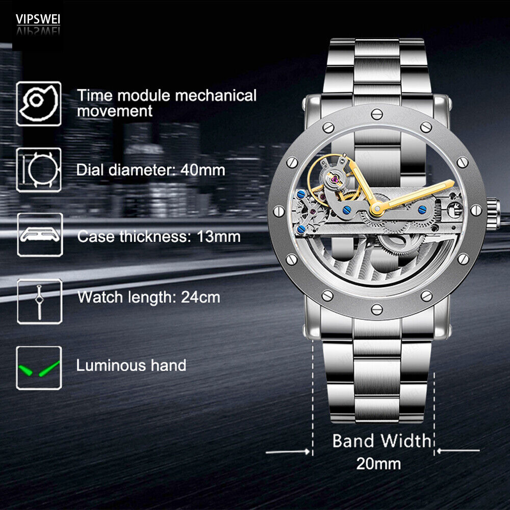 Original Hollow watch Luxury Swiss Men Automatic Mechanical Tourbillon watches - Görsel 8