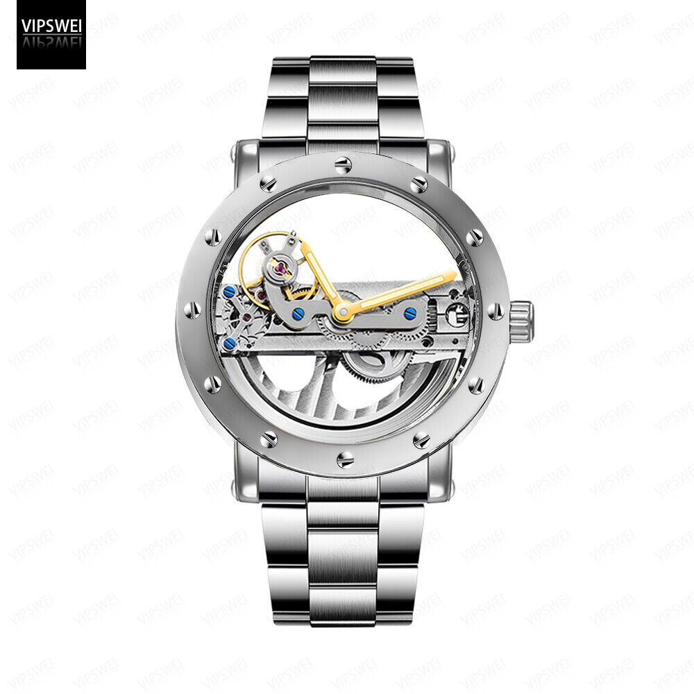 Original Hollow watch Luxury Swiss Men Automatic Mechanical Tourbillon watches - Görsel 11
