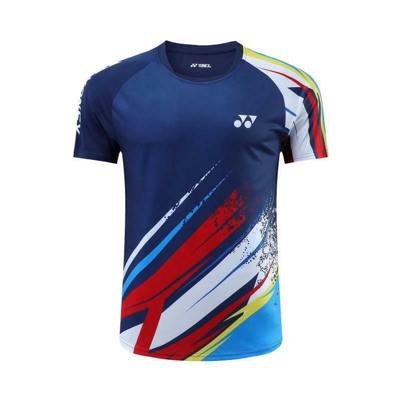 Men's Badminton T-SHIRTS Tennis clothes Polyester Sports short sleeve Tops - Görsel 1