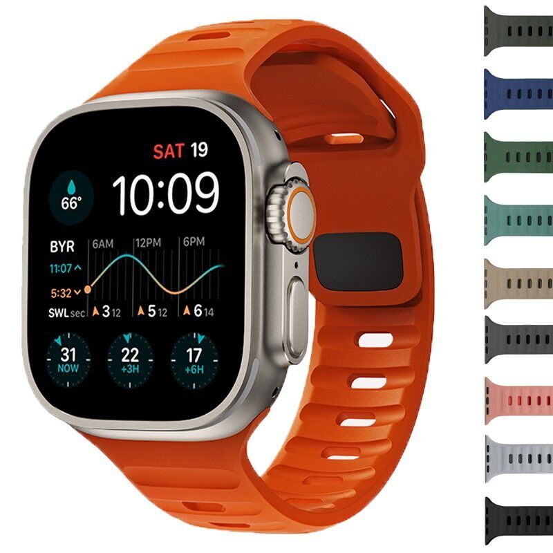 Silicone Sport Strap Band For Apple Watch Series Ultra 8 7 SE 6 5 iWatch 49mm - Görsel 1