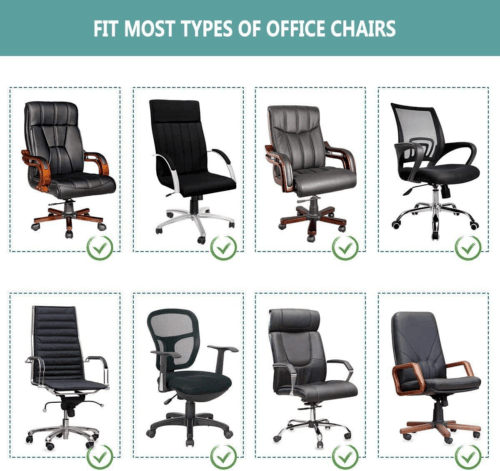 Melaluxe Office Chair Cover - Stretch Desk Cover, Computer Black - Görsel 7
