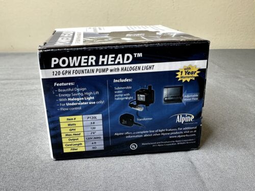 Alpine Power Head Statuary Pump 120 gph With Light - P120L - BRAND NEW - Görsel 4