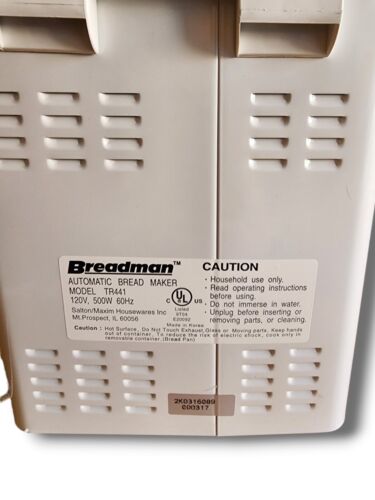 BREADMAN 1-1.5 LB. DIGITAL BREAD MAKER WHITE TR441, BREAD MACHINE Tested Working - Görsel 3