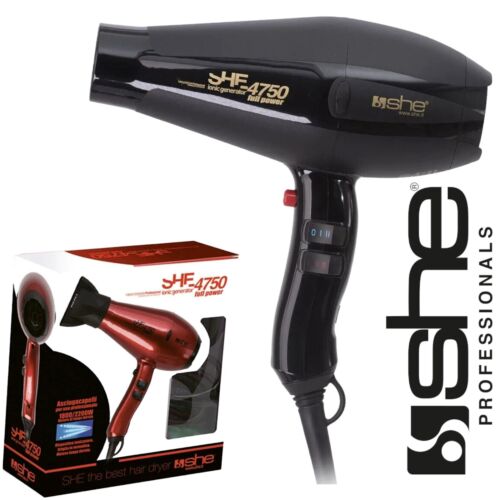 ASCIUGACAPELLI PROFESSIONALE  PER PARRUCCHIERI COMPACT SUPER LEGGERO MOD SHE4750 - Görsel 1