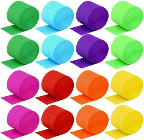 82FT Crepe Paper Party Streamers Roll Birthday Wedding Hanging DIY Decor Craft - Görsel 2