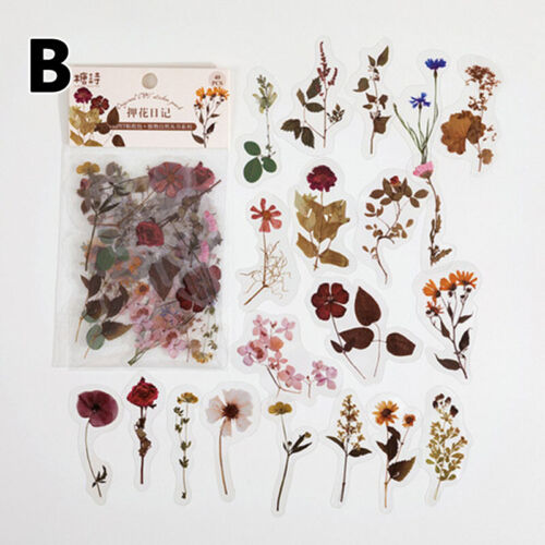 40PCS Flower Plants Paper Stickers Scrapbooking Journal Card Stationery Craft - Görsel 3