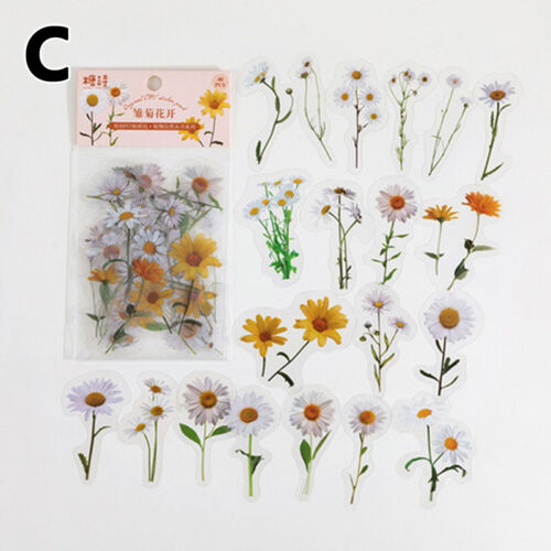 40PCS Flower Plants Paper Stickers Scrapbooking Journal Card Stationery Craft - Görsel 4