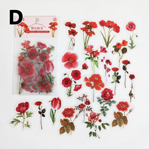 40PCS Flower Plants Paper Stickers Scrapbooking Journal Card Stationery Craft - Görsel 5
