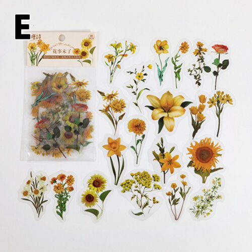 40PCS Flower Plants Paper Stickers Scrapbooking Journal Card Stationery Craft - Görsel 6