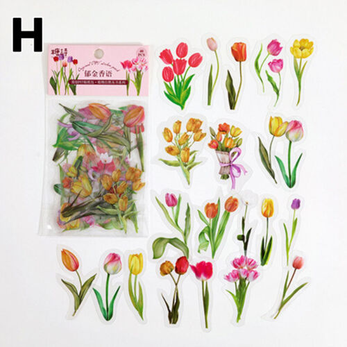 40PCS Flower Plants Paper Stickers Scrapbooking Journal Card Stationery Craft - Görsel 9