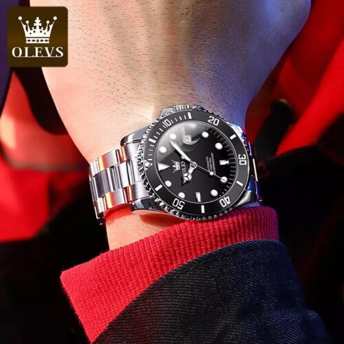 OLEVS Men Automatic Watch Luxury Waterproof Stainless steel Mechanical Watches - Görsel 2