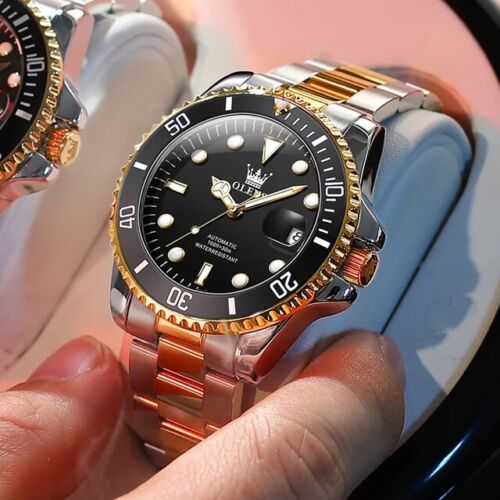 OLEVS Men Automatic Watch Luxury Waterproof Stainless steel Mechanical Watches - Görsel 3