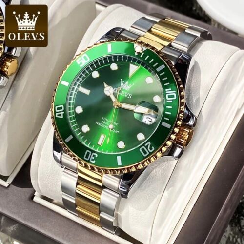 OLEVS Men Automatic Watch Luxury Waterproof Stainless steel Mechanical Watches - Görsel 5