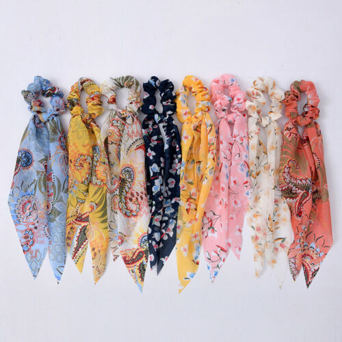 Daisy Floral Bow Scrunchies Hair Band Elastic Hair Ties Rope  Ponytail Scarf US - Görsel 6