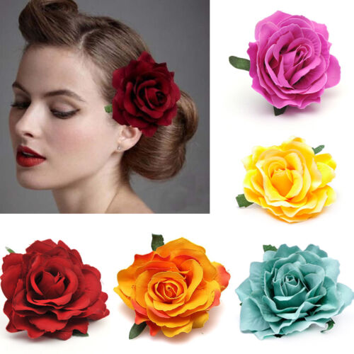 Cloth Rose Flower Hair Clips Corsage Barrette DIY Party Bride Hair Accessories - Görsel 1