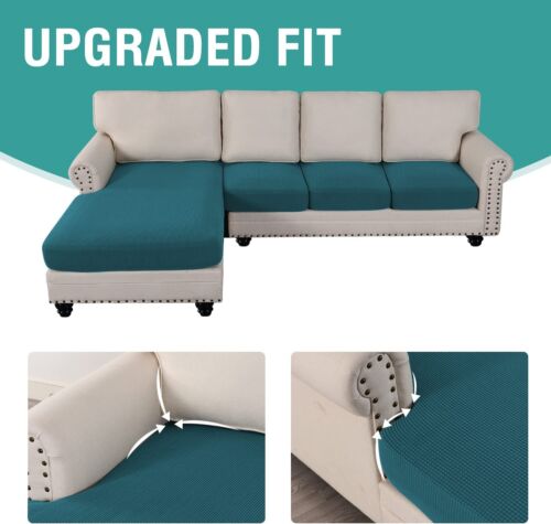 3-Piece Velvet L Shape Sofa Covers 5 Seater Sectional Corner Sofa Slipcovers - Görsel 7
