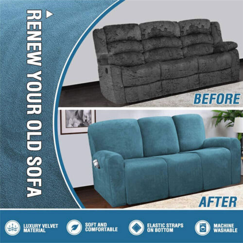 1/2/3/4 seater sofa Couch Cover Furniture Protector Removable Armrest Slipcovers - Görsel 4