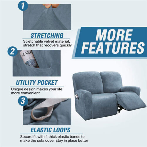 1/2/3/4 seater sofa Couch Cover Furniture Protector Removable Armrest Slipcovers - Görsel 6