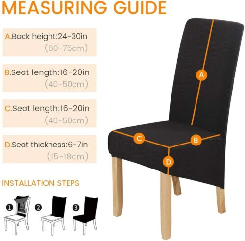 XL Size High Back Chair Cover Polar Fleece Seat Cover for Dinning Hotel Banquet - Görsel 3