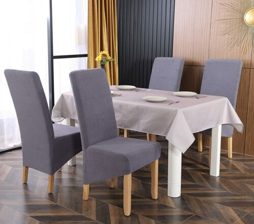 XL Size High Back Chair Cover Polar Fleece Seat Cover for Dinning Hotel Banquet - Görsel 8