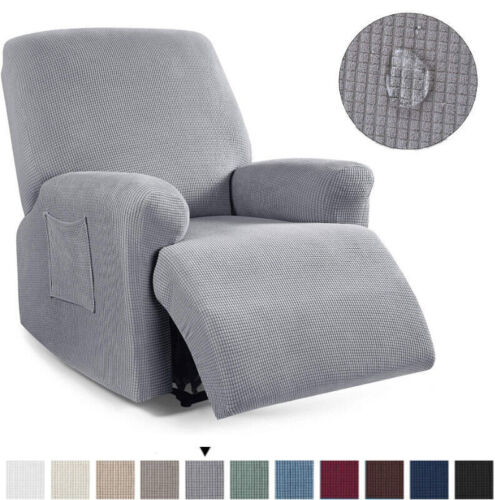 WaterProof 4 Piece Stretch Recliner Covers Living Room Recliner Chair Slipcovers - Görsel 1