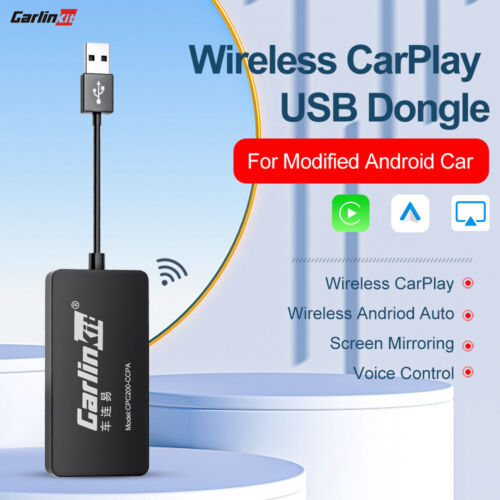 Carlinkit USB Wireless Android Auto Adapter Apple CarPlay Dongle Multimedia Play - Görsel 1