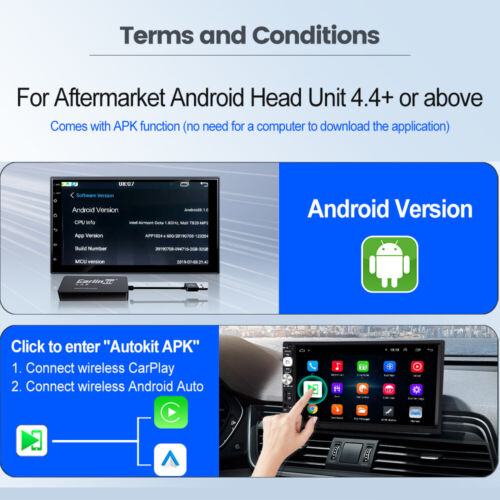 Carlinkit USB Wireless Android Auto Adapter Apple CarPlay Dongle Multimedia Play - Görsel 2