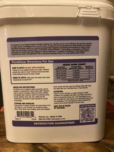Airmax PondClear Water Clarifying Bacteria 8 Pounds 24 Packets NEW Unopened - Görsel 2