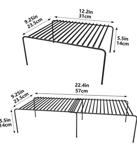 Kitchen Racking 2 Tiers Expandable for Storage Stacking Or Display - Görsel 4