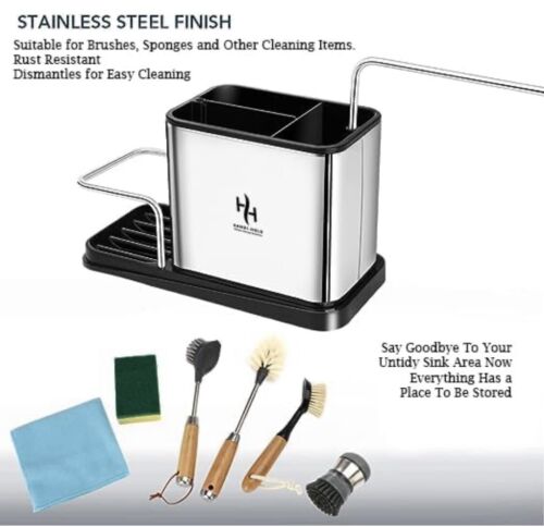 Kitchen Sink Caddy, Towel & Brush Storage Compartments, Sink Storage - Görsel 2