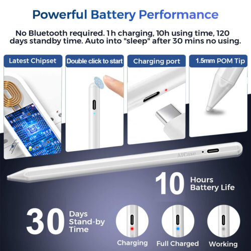 Stylus Pen For Apple Pencil iPad 10th /9/7/8//Air 3rd/4th/Mini 6/5/Pro 11&12.9'' - Görsel 10