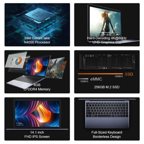 NEW CHUWI Ultra Thin 14.1" FHD Intel Celeron N4000 256GB SSD 8GB RAM Windows 11H - Görsel 5