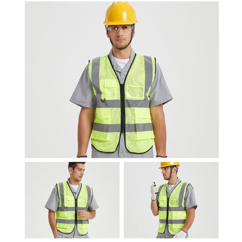 New High Visibility Reflective Vest Working Clothes Outdoor Reflective Safety XL - Görsel 2