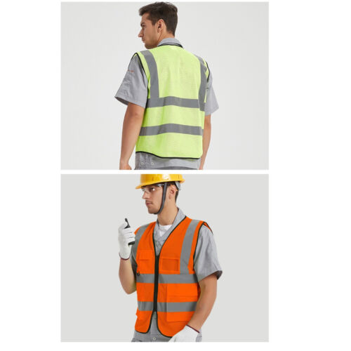 New High Visibility Reflective Vest Working Clothes Outdoor Reflective Safety XL - Görsel 3