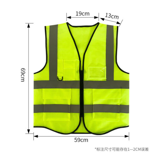 New High Visibility Reflective Vest Working Clothes Outdoor Reflective Safety XL - Görsel 5