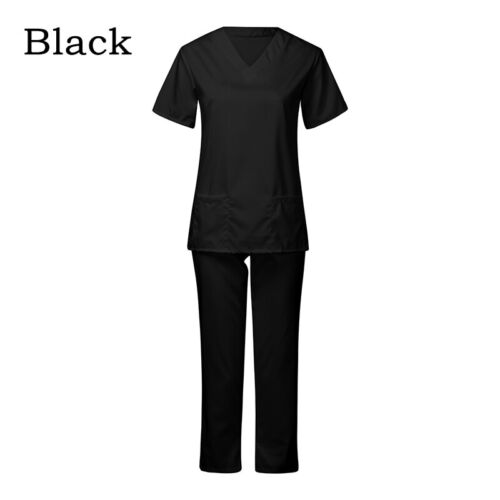 Unisex Hospital Medical Scrub Doctor Nursing Uniform V Neck Top Working Clothes - Görsel 10