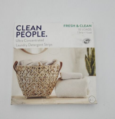 Clean People Laundry Detergent Sheets 32 Plant-Based Fresh and Clean Scent New - Görsel 1