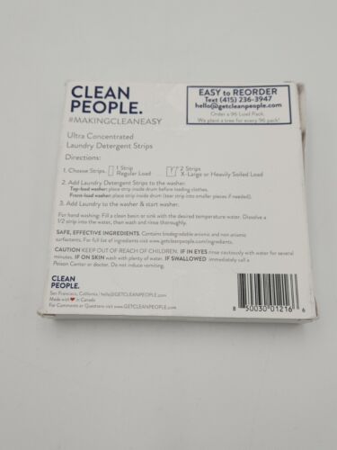 Clean People Laundry Detergent Sheets 32 Plant-Based Fresh and Clean Scent New - Görsel 3