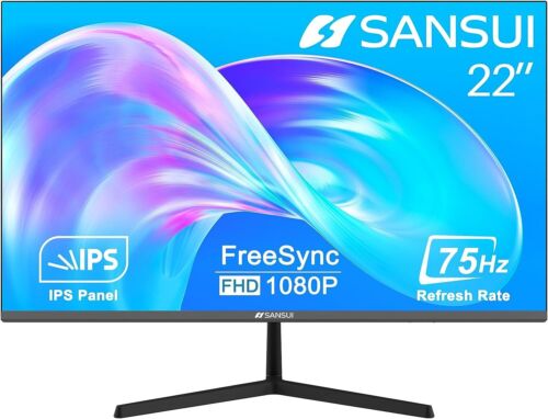 Sansui Monitor 22'' IPS 75H 1080P HDMI VGA Port Computer Monitor Ultra-Thin Tilt - Görsel 1